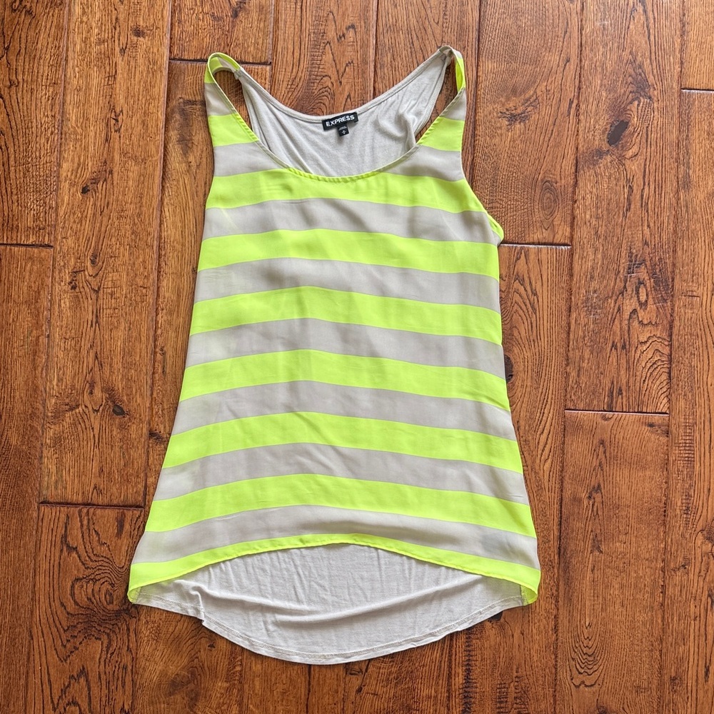 Express Vibrant Yellow and tan Tank Top